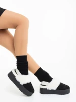 Papuci dama negri din material textil Delisia