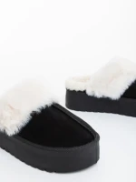 Papuci dama negri din material textil Delisia