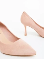 Pantofi dama cu toc nude din material textil Dorma