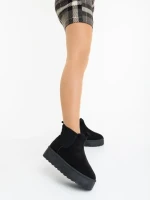 Cizme dama negre din material textil Jupiter