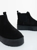 Cizme dama negre din material textil Jupiter