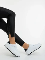 Pantofi sport dama albi cu negru din piele ecologica Klarisa