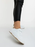 Pantofi sport dama albi cu bej din piele ecologica Klarisa