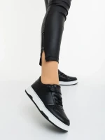 Pantofi sport dama negri cu alb din piele ecologica Klarisa