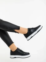 Pantofi sport dama negri cu alb din piele ecologica Klarisa