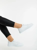 Pantofi sport dama albi din piele ecologica Aventina