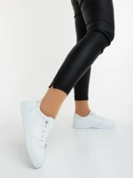 Pantofi sport dama albi din piele ecologica Aventina