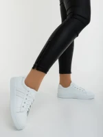 Pantofi sport dama albi din piele ecologica Mivara