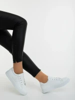 Pantofi sport dama albi din piele ecologica Mivara