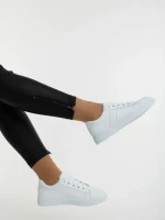 Pantofi sport dama albi din piele ecologica Mivara