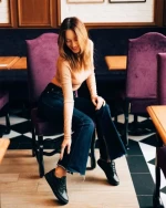 Pantofi sport dama negri din piele ecologica Mivara