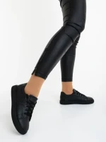Pantofi sport dama negri din piele ecologica Mivara