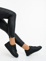 Pantofi sport dama negri din piele ecologica Mivara