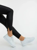 Pantofi sport dama albi din piele ecologica Anzara