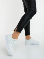 Pantofi sport dama albi din piele ecologica Anzara