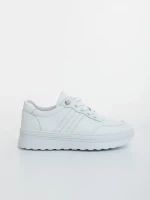 Pantofi sport dama albi din piele ecologica Anzara