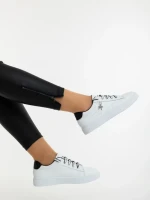 Pantofi sport dama albi cu negru din piele ecologica Catiopia