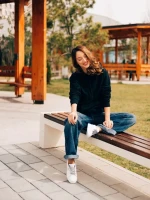 Pantofi sport dama albi cu negru din piele ecologica Catiopia