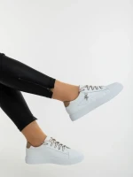 Pantofi sport dama albi cu bej din piele ecologica Catiopia