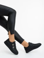 Pantofi sport dama negri din piele ecologica Mikana