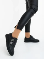 Pantofi sport dama negri din piele ecologica Mikana