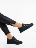 Pantofi sport dama negri din piele ecologica Mikana