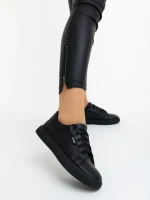 Pantofi sport dama negri din piele ecologica Nimira