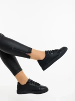 Pantofi sport dama negri din piele ecologica Nimira