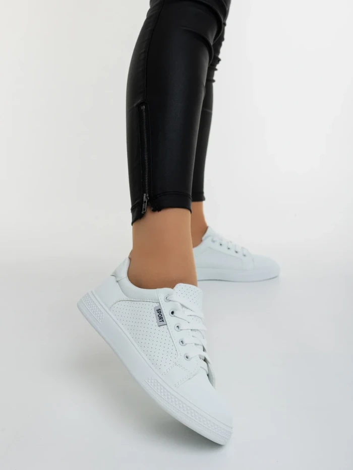 Pantofi sport dama albi din piele ecologica Nimira