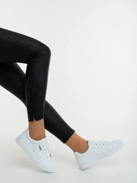 Pantofi sport dama albi din piele ecologica Nimira