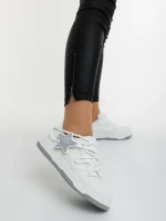 Pantofi sport dama albi din piele ecologica Serenza