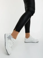 Pantofi sport dama albi din piele ecologica Serenza