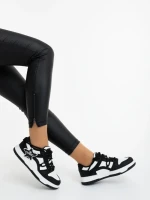 Pantofi sport dama negri cu alb din piele ecologica Serenza
