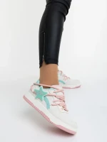 Pantofi sport dama roz cu albastru din piele ecologica Serenza