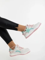 Pantofi sport dama roz cu albastru din piele ecologica Serenza