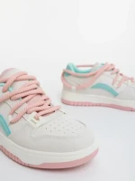 Pantofi sport dama roz cu albastru din piele ecologica Serenza