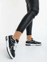 Pantofi sport dama negri cu alb din piele ecologica Dachara