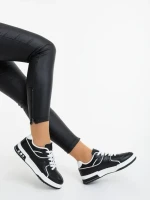 Pantofi sport dama negri cu alb din piele ecologica Dachara