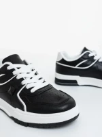 Pantofi sport dama negri cu alb din piele ecologica Dachara