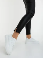 Pantofi sport dama albi din piele ecologica Rivenia