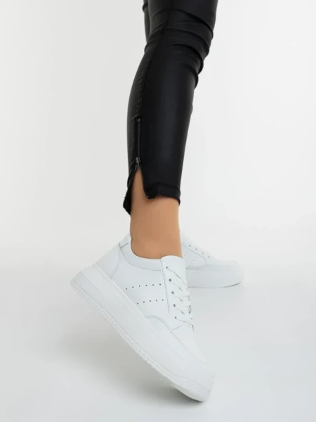 Pantofi sport dama albi din piele ecologica Rivenia