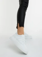 Pantofi sport dama albi din piele ecologica Rivenia