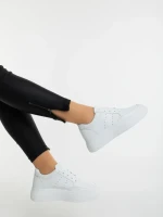 Pantofi sport dama albi din piele ecologica Rivenia