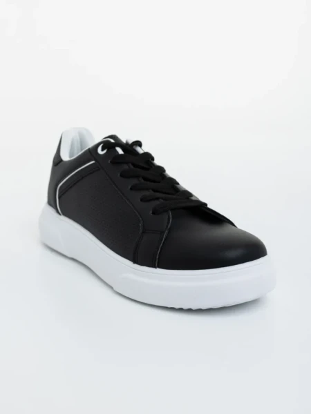 Pantofi sport barbati negri cu alb din piele ecologica Karcen