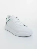 Pantofi sport barbati albi cu verde din piele ecologica Karcen