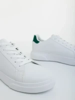 Pantofi sport barbati albi cu verde din piele ecologica Karcen