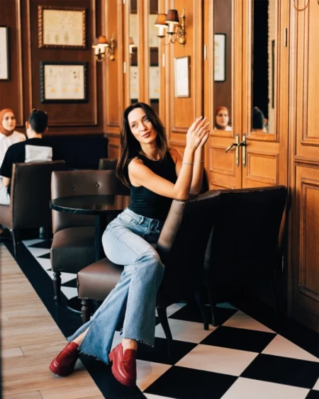 Mocasini dama grena din piele ecologica Sumira