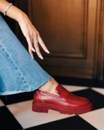 Mocasini dama grena din piele ecologica Sumira