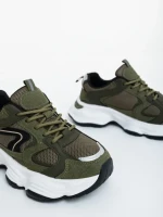 Pantofi sport dama verzi din piele ecologica si material textil Nuzia