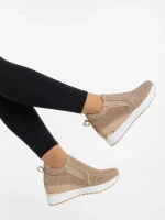 Pantofi sport dama bej din material textil Lovara